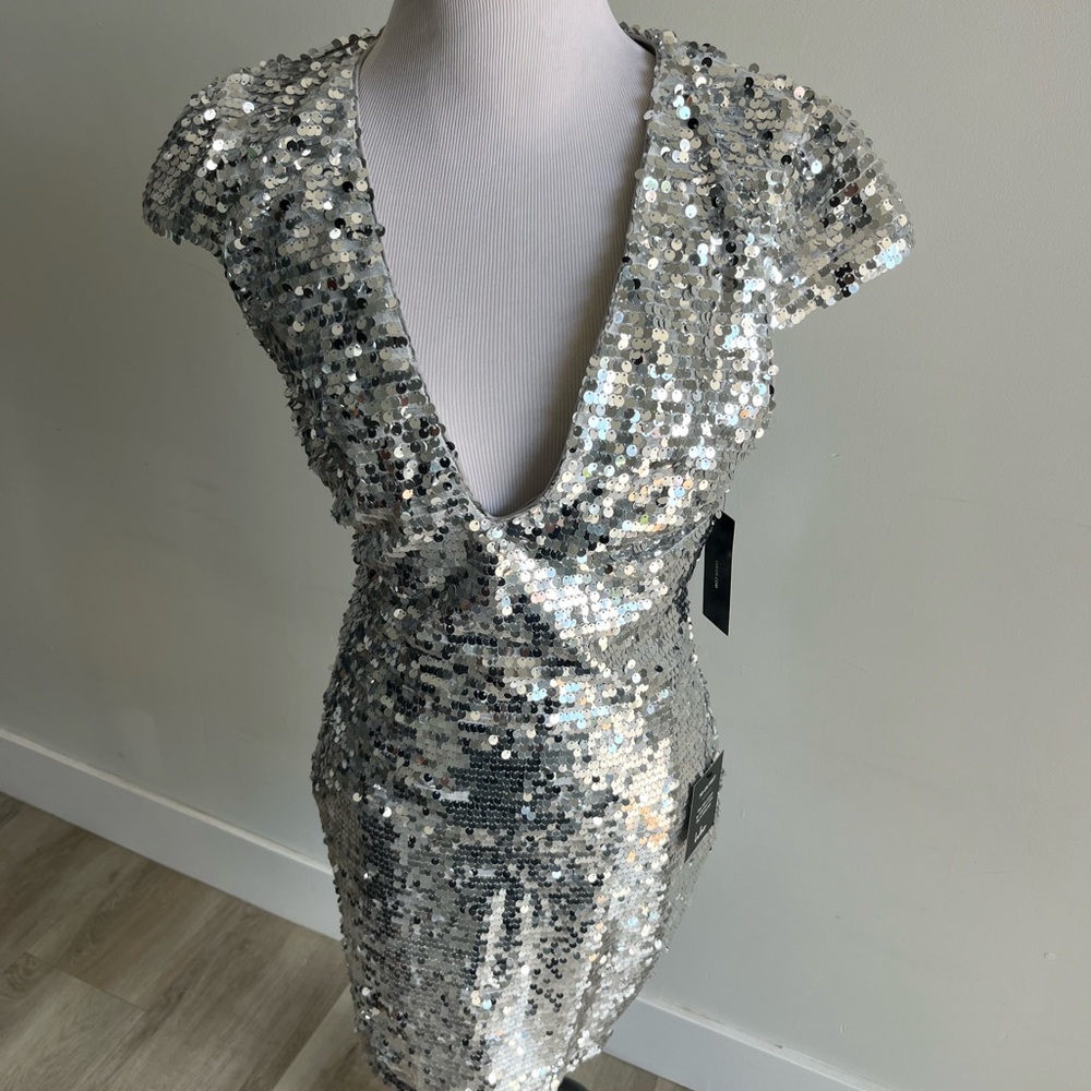 Lulu's Elegant silver sequins Dress